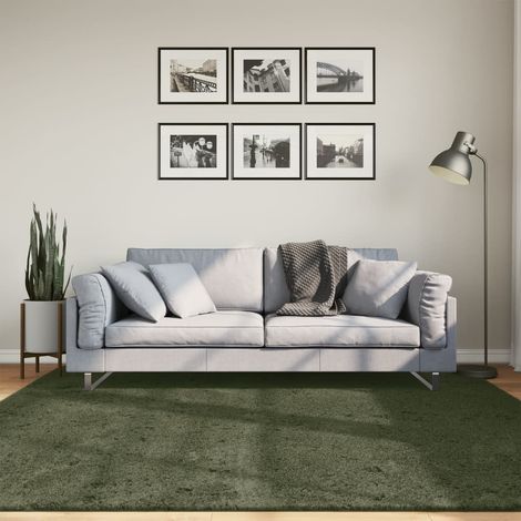 Tapis-Tapis de salon-Tapis Chambre HUARTE à poils courts doux lavable vert forêt 200x200 cm 796644 (1/5)