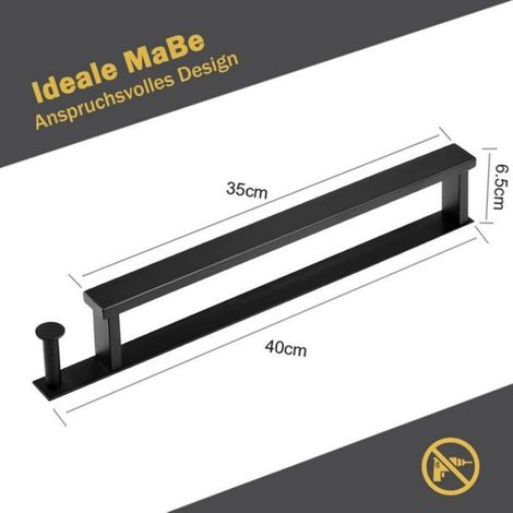 Porte-Serviettes Mural Auto-Adhésif - Acier Inoxydable 304 - Pour Salle De Bain Cuisine Toilette - 40 cm (1/5)