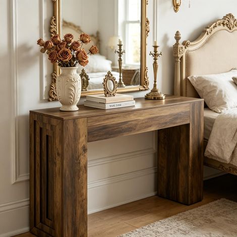 Table console rustique de 160 cm avec pieds stables, table d'appoint Flurtisch, mobilier de décoration traditionnel (1/5)