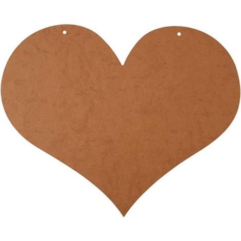 Objet décoratif - Coeur géant en bois - 50 x 40 cm - Marron - Intérieur