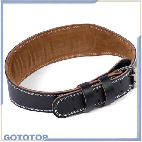 ceinture en cuir PU Protecteur de taille de ceinture d'haltérophilie profilé en cuir PU rembourré de sport poids Noir2 (1/4)
