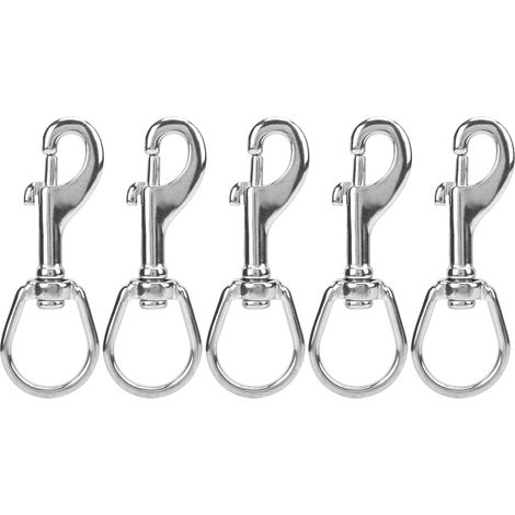 Lot de 10 mousquetons double ressort en acier inoxydable 100mm pour plongée et crochets (1/5)