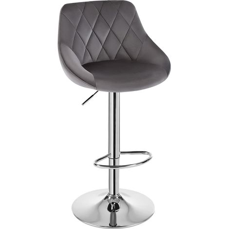 WOLTU 1 x Bar Stools Kitchen Swivel Gas Lift Stools Breakfast Pub Chair Stools Dark Grey