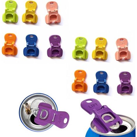 12 selladores de latas, Sellador de latas todo en uno, 6 colores, Reutilizable, Para latas de Coca, Cola, cerveza, refrescos y aluminio (1/5)