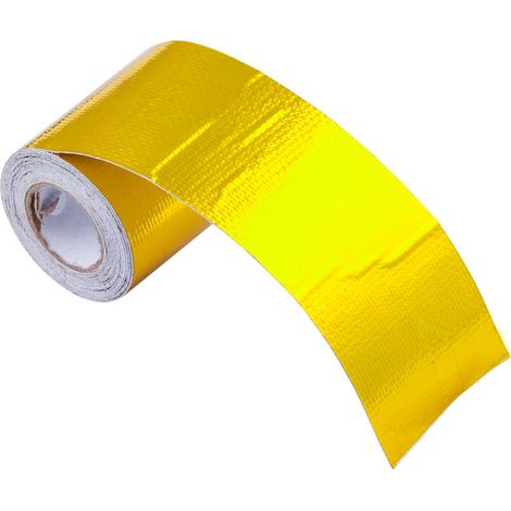 1 ruban adhésif aluminium pour tuyau d'échappement, 5 x 500 cm, doré, protection thermique, accessoire automobile (1/5)