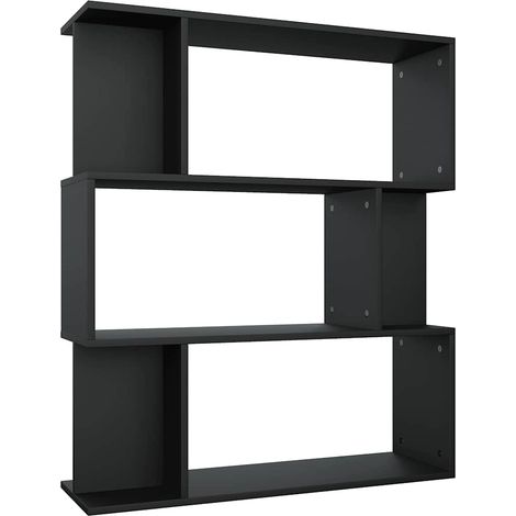 Maison Exclusive - Estantería/divisor madera contrachapada negro (1/5)