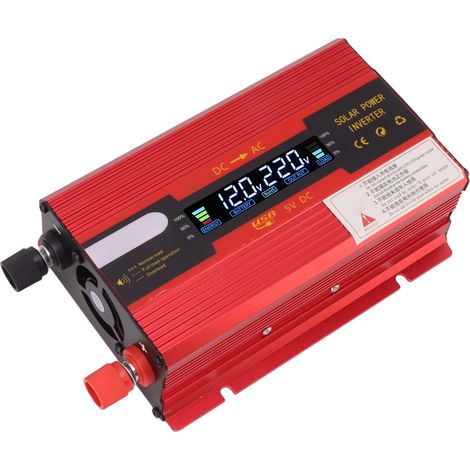 Convertisseur de puissance à onde sinusoïdale modifiée 420 W, 12 V/220 V, pour voiture, avec écran LCD rouge. (1/5)