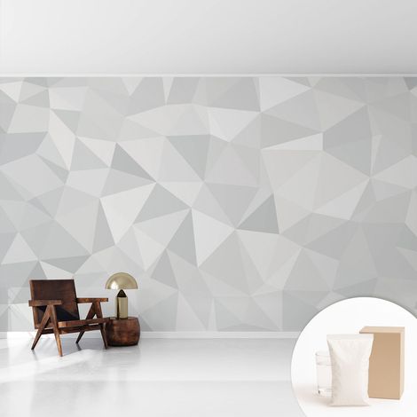 Papier peint intissé décoratif avec colle pour salon chambre et bureau Installation rapide Mosaïque triangulaire 416x254 cm (1/5)