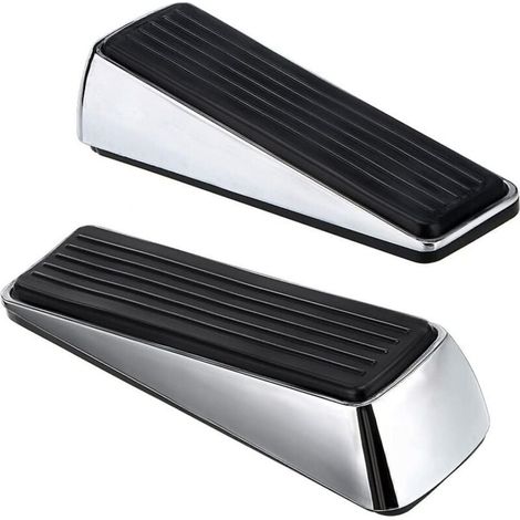 Butoir de porte en caoutchouc, cale de porte en acier inoxydable et caoutchouc, anti-rayures et antidérapant (lot de 2) (1/4)