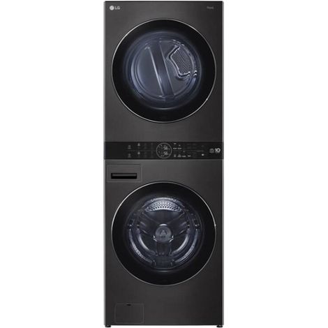 WashTower Colonna Bucato 17/16 Kg AI DD  Classe E/D  Pannello unificato, TurboWash360,Pompa di calore  Nera