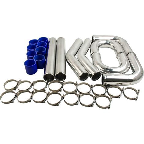 3" INCH 500mm Aluminium Turbolader INTERCOOLER PIPING KIT Ladeluftkühler3"76 mm Aluminium Universal Intercooler Turbo Piping Pipe Kit 19.68'' Tubo Pipes (1/5)