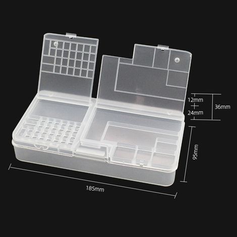 Boîte de rangement pour composants électroniques, conteneur rectangulaire double couche multifonctionnel en PP transparent (1/5)