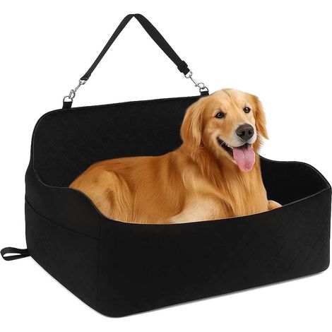 Trintion Dog Car Seat Up to 55lbs with A Storage Pocket for 2 Small Dogs Fully Detachable and Washable Pet Car Seat Soft Fabic (Black, 55 lbs) (1/5)