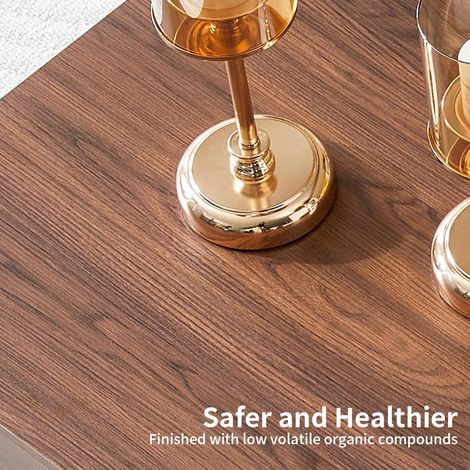 Table basse moderne 2 niveaux – Bois de noyer MDF – Pour salon, chambre ou bureau – Pratique et élégante (1/5)