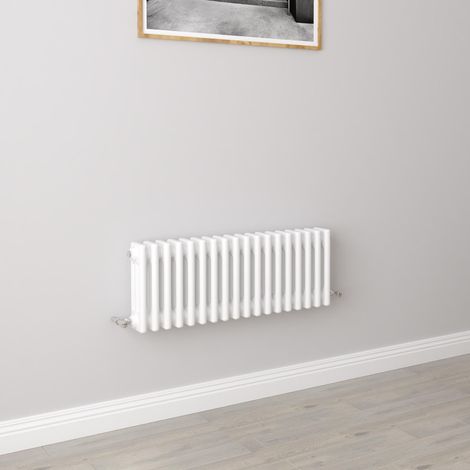 AICA Traditional Radiator Central Heating Cast Iron Style 3 Column Horizontal 300x830mm White