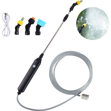 Pulvérisateur Électrique - Batterie 2400 mAh - Perche Télescopique 21-59 cm - Tuyau 5 m avec 3 Buses - Pour Arrosage Désherbage Lavage (1/5)