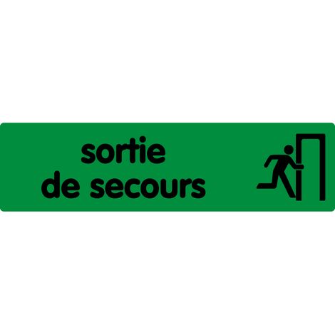 Plaque de porte Sortie de secours - couleur 170x45mm - 4321387