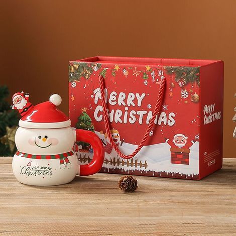 Tazza da caffè da 385 ml con manico, tazza natalizia, tazza da tè, tazza da caffè originale per uomo e donna, ufficio, lavoro, decorazione per la cucina e regalo per le feste (1/3)