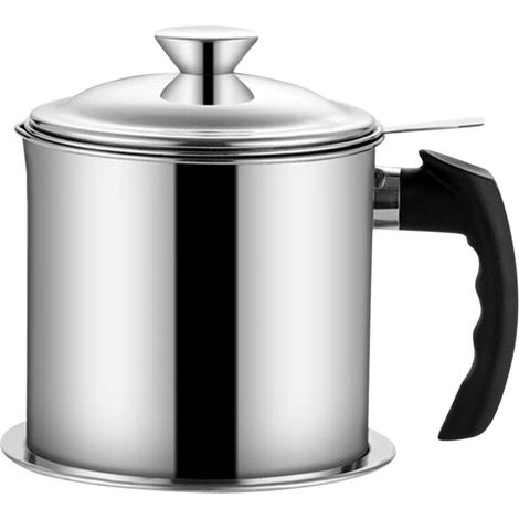 Pot À Huile En Acier Inoxydable - Réservoir De Stockage Huile 1,8 L Avec Filtre Intégré Et Goulot Anti-Goutte - Usage Ménager (1/4)