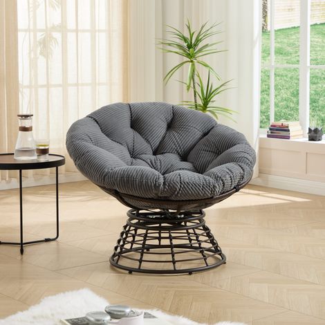 Fauteuil papasan pivotant 360° acier gris OKMYHOME (1/5)