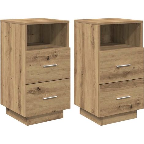 Maison Exclusive - Nachttische 2 Stk. mit 2 Schubladen Artisan-Ei