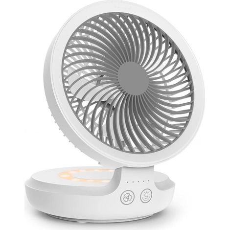 USB Fan, Table Fan with 5000 mAh Battery, 120° Horizontal Oscillation, USB Fan with 4 Speeds, Quiet Small Fan MUMU (1/4)