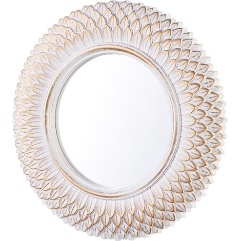 Miroir mural rond blanc 24 cm (1/5)