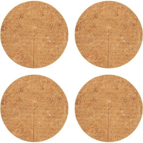 4 Pièces Disque de Protection Plante Toiled Paillage Coco Paillage Chanvre Tapis de Coco Plantes Noix De Coco Disque en Fibre De Coco Plantes Protection Tapis en Fibre De Coco, Biodégradable (1/5)