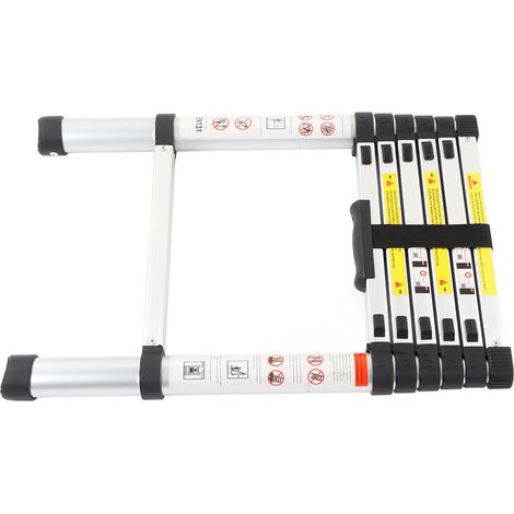 Échelle télescopique multifonctionnelle, légère, portable et dotée de pieds antidérapants, d'une extension de 2 m, idéale pour les réparations et la décoration. (1/5)