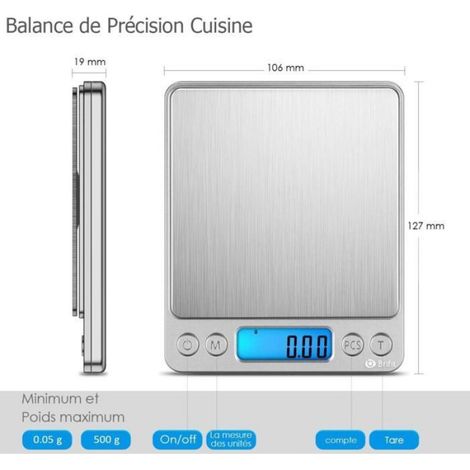 Balance de Précision 0,01g, 500g/0.01g Balance de Cuisine, Balances de Bijoux avec Fonction Tare et Compte, Balance de Poche avec É (1/5)