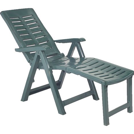 Dmora Chaise longue d'extérieur pliante, Made in Italy, 60x108x109, couleur verte