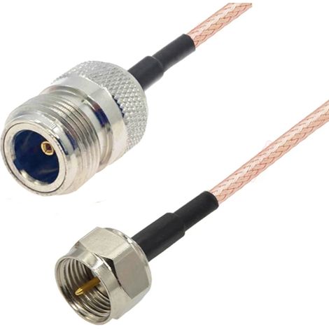 Cable pigtail con enchufe F / toma N RG316 50om 1m