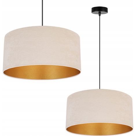 LAMPADA A SOSPENSIONE LAMPADARIO DA SOFFITTO PARALUME IN VELLUTO DORATO (1/5)