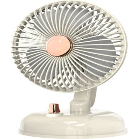 Ventilateur Bureau Rétro – Oscillant – Compact – Rechargeable – Grand Débit – USB – Étudiant – Maison (1/5)