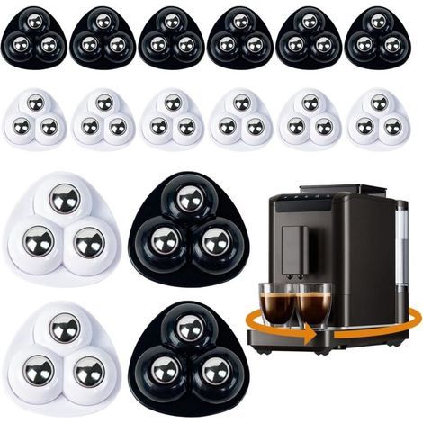 16 selbstklebende PVC-Möbelrollen, 360-Grad-Drehung und 3 Löcher, zum Bewegen von Haushaltsgeräten, kleinen Möbeln und Blumenarrangements. (1/4)