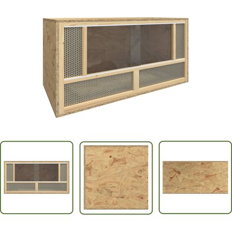 The Living Store Terrarium Holzwerkstoff 80x40x40 cm - Reptilenzubehör - Terrarium - Tiergehege - Kleintiere - Vogelkäfige (1/5)