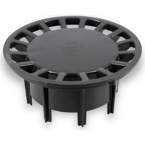 Grille seule NICOLL pour siphon de cour SC089S, PVC gris anthracite, 182 x 182 x 86 mm