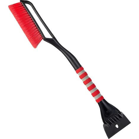 Brosse à neige de 68,5 cm (27 po) avec grattoir à glace détachable, plus large (11,9 cm [4,7 po]), outil de déneigement pour voitures, camions et VUS avec poignée ergonomique confortable en mousse. (1/5)