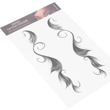 Lot de 10 autocollants tatouage cheveux femme, frange naturelle simulant racines, liseré waterproof adhésif, bordure capillaire réaliste ED-10 (1/5)