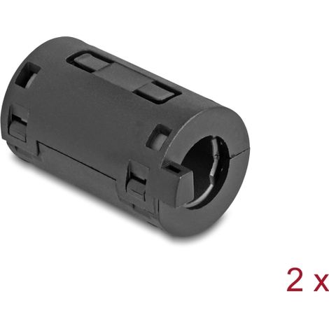 Delock NÃºcleo de ferrita / Anillo de ferrita para cable redondo 11 mm 2 piezas negro