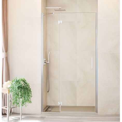 PAROI FIXE + PORTE BATTANTE PLAGE D'INSTALLATION 114.5-120 cm (50-65) MODÈLE: BISAGLASS (1/4)