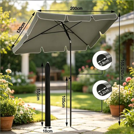 Parasol rectangulaire de jardin, ombrage pour plage et extérieur (lot de parasols uniquement) (1/5)