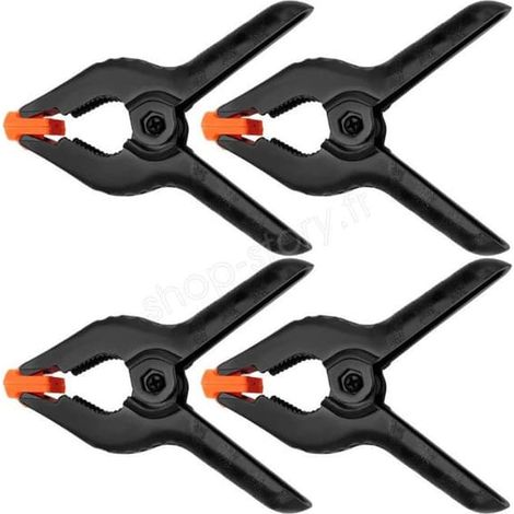 Pinces à ressort - BOXBRICO - Lot de 4 - Nylon haute résistance - Ouverture 50 mm - Ergonomiques (1/5)