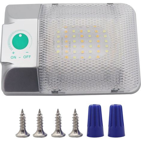 Plafonnier LED simple à dôme pour camping-car, 9-18 V CC, 6000-6500 K, éclairage intérieur tactile à intensité variable avec interrupteur marche/arrêt (1/5)
