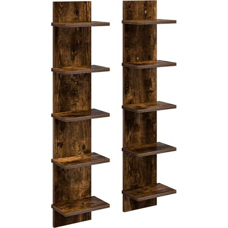 Estante de pared 2 uds. Roble Ahumado 22 x 15 x 100 cm vidaXL