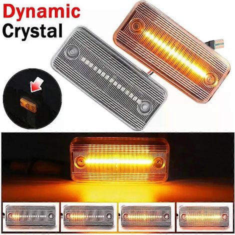 Feu de position latéral dynamique à LED clignotant pour Iveco Daily, Fiat Ducato, Citroën Relay, Peugeot Boxer, Renault, Volvo, MAN, DAF, Jeep (2 pièces, cristal dynamique)
