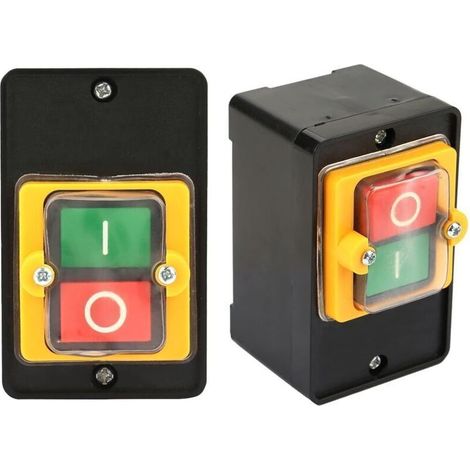 Interrupteur Marche Arrêt Étanche 220 380 V 2 Pièces 10 A Pour Scie Circulaire Perceuse Fraiseuse Table (1/5)