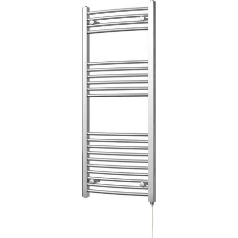 Zennor - Chrome Electric Towel Rail H1200mm x W500mm Curved 300w Standard (1/3)