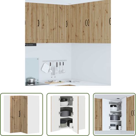 vidaXL Küchenwandschrank - Küchenschrank Artisan-Eiche 57 x 57 x 80 cm Holzwerkstoff (1/5)
