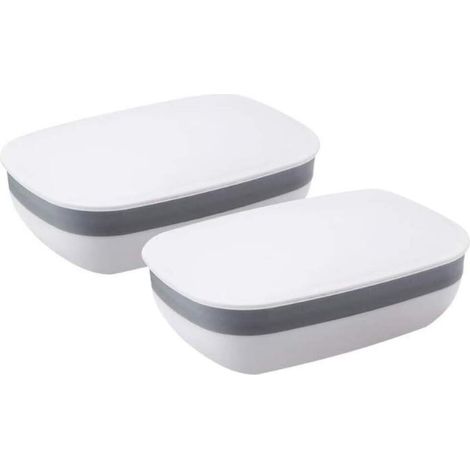 2Pcs Boîte à Savon PorteSavon Plastique pour Salle de Bain Voyage Randonnée Camping avec (1/5)